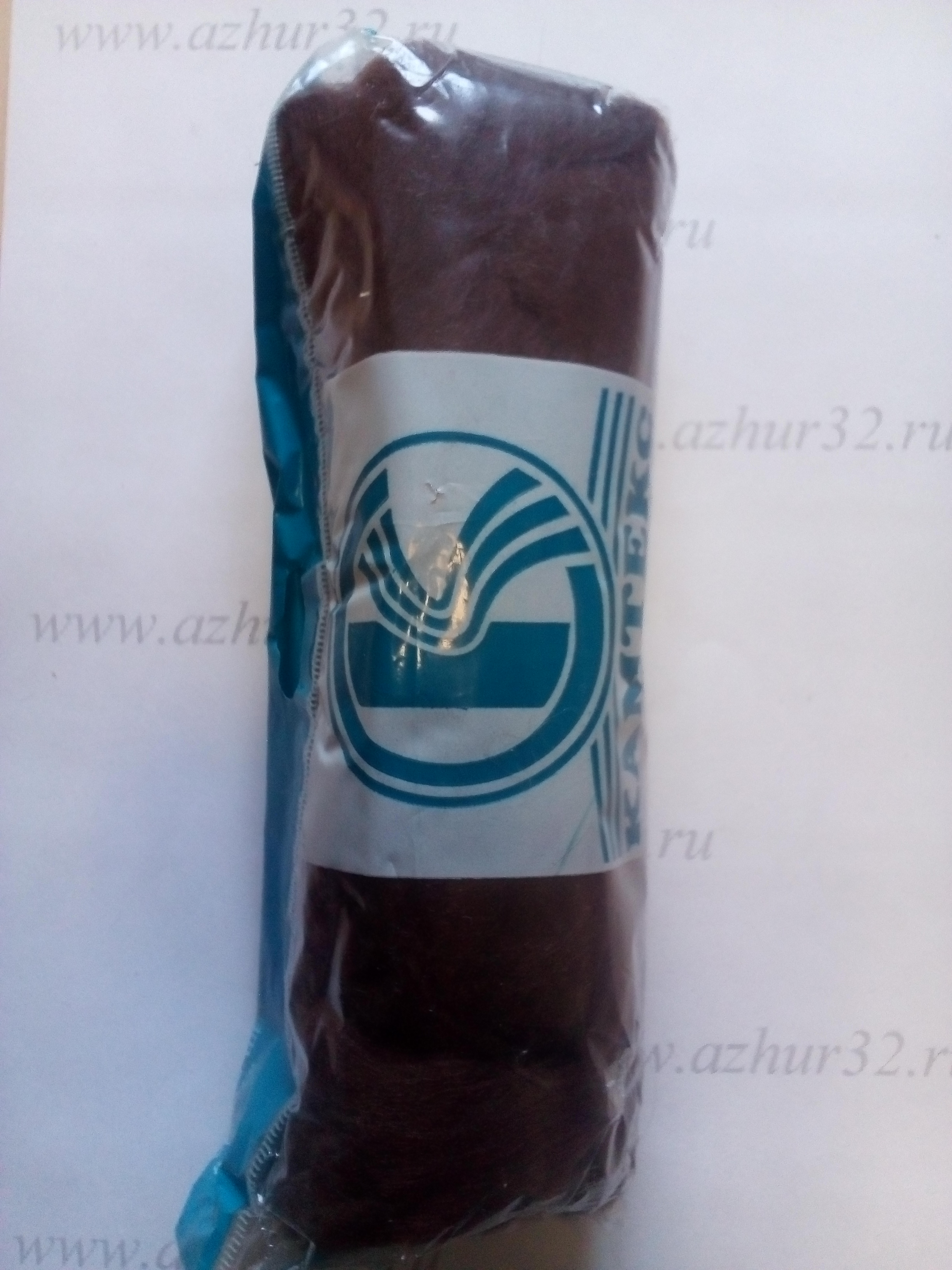 картинка Шерсть для валяния Камтекс полутонкая (100%шерсть) 50г цв.№121 коричневый от магазина Юхобби