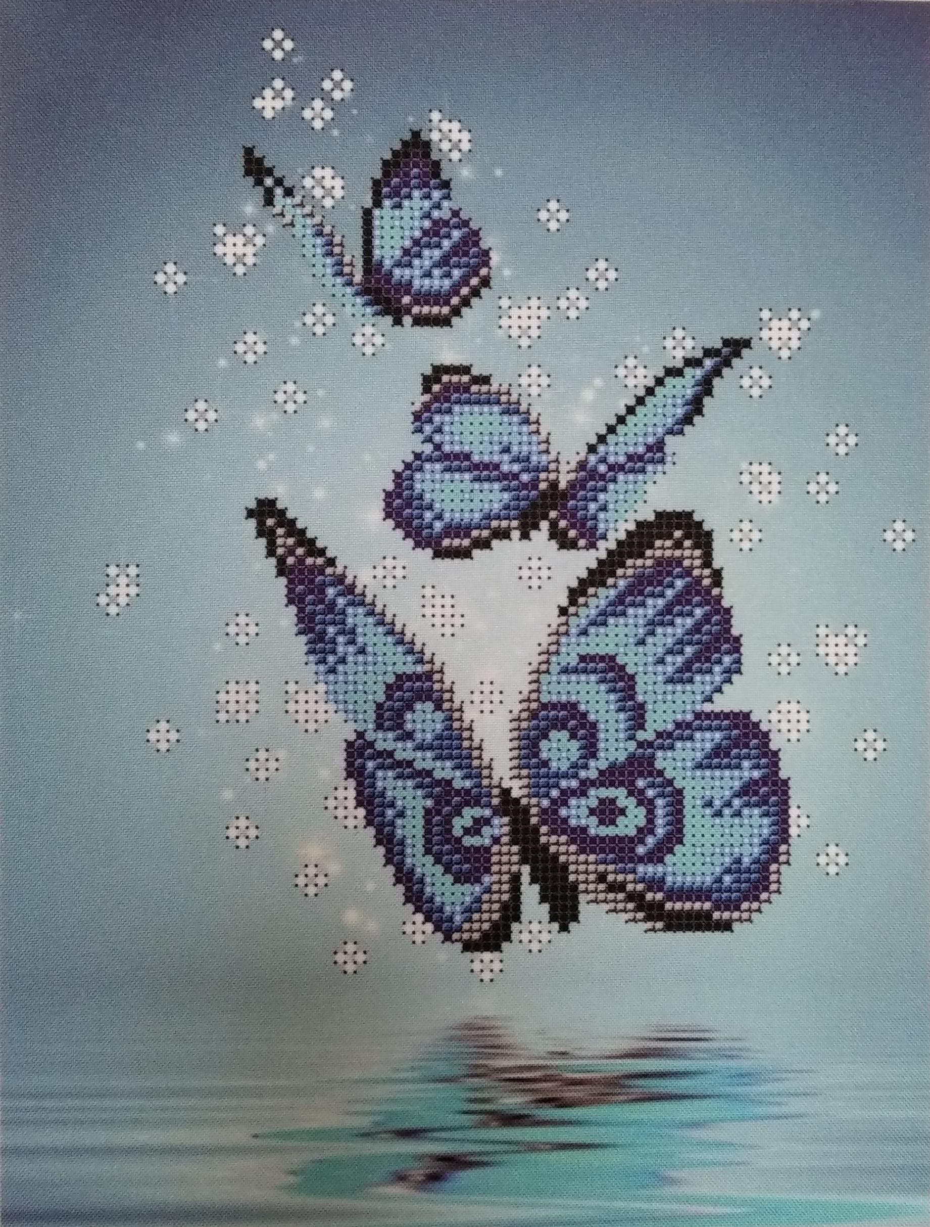 картинка Рисунок на ткани для вышивания бисером Благовест "Мотыльки", 20,0x26,5 см, арт. К-4045 от магазина Юхобби