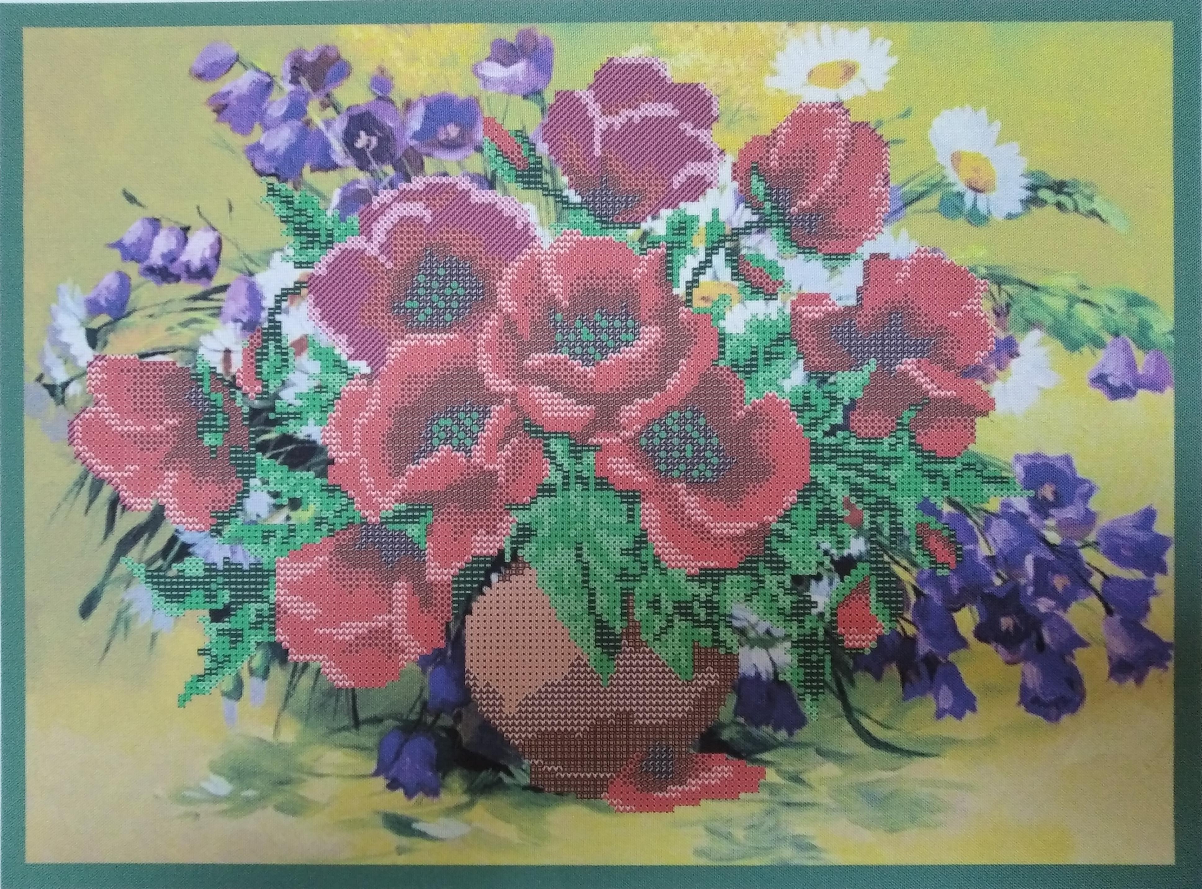 картинка Рисунок на ткани для вышивания бисером АртСоло "Маки", 38x28 см, арт. VKA3013 от магазина Юхобби