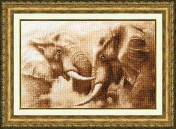 картинка Набор для вышивания Золотое Руно ЖС-002 "Слоны" 22,7х35,1см от магазина Юхобби