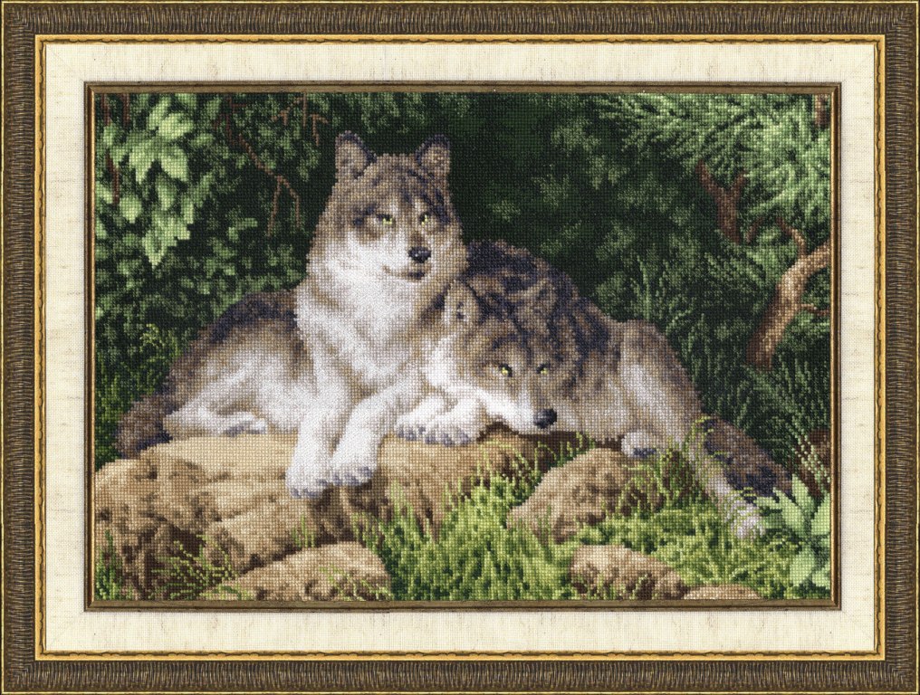 картинка Набор для вышивания Золотое Руно ДЖ-027 "Лесные хищники" 24,5х35см от магазина Юхобби