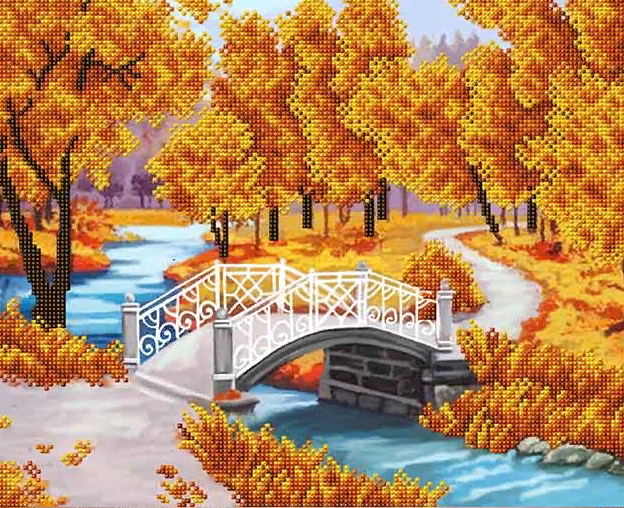картинка Рисунок на ткани для вышивания бисером Благовест "Золотистая осень"  34,0x28,5 см, арт. К-3094 от магазина Юхобби